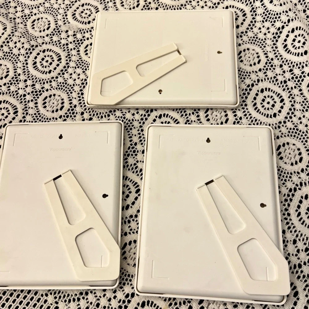 Vintage White Plastic Tupperware Photo Frames | Set of 3